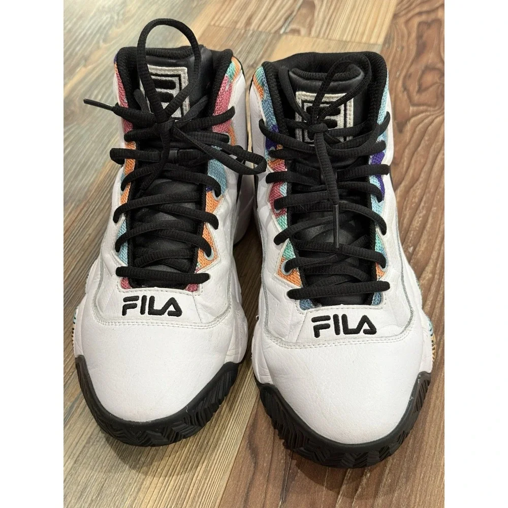 FILA MB Jamal Mashburn Retro High Top Basketball Shoes Men's Size 8 White Black - Picture 4 of 9